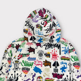 Stussy All Over Logo Zip Up Hoodie | Small