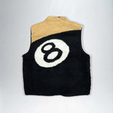 Stussy 8 Ball Reversible Sherpa Vest Jacket | Large