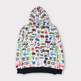 Stussy All Over Logo Zip Up Hoodie | Small