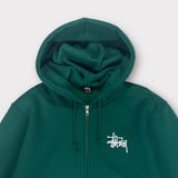 Stussy Basic Spellout Zip Up Hoodie | Multiple Sizes Available