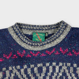 Vintage 80/90s Patterned Knitted Jumper | Medium