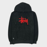 Stussy Fleece Embroidery Hoodie | Small (Oversized)