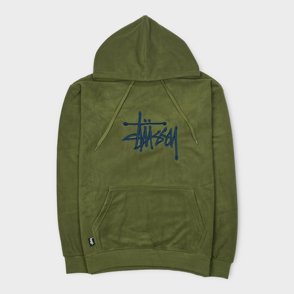 Stussy Fleece Embroidery Hoodie | Medium (Oversized)